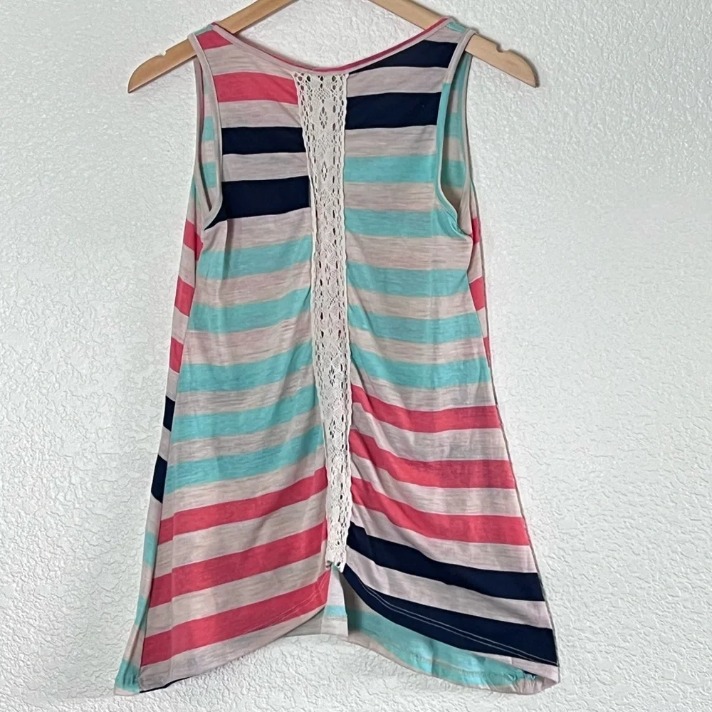 Lavish Maternity | Striped burnout tank top loose fit size small - Picture 5 of 7